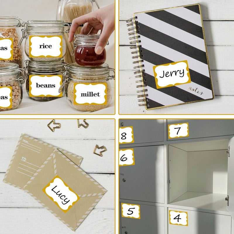 labelon Gold Name Tags,2"x 3" Name Tag Stickers with Gold Border 200 Pcs Adhesive Name Tags Sticker Name Badges Labels for School, Office, Home, Party, Conferences, New Year - Image 4